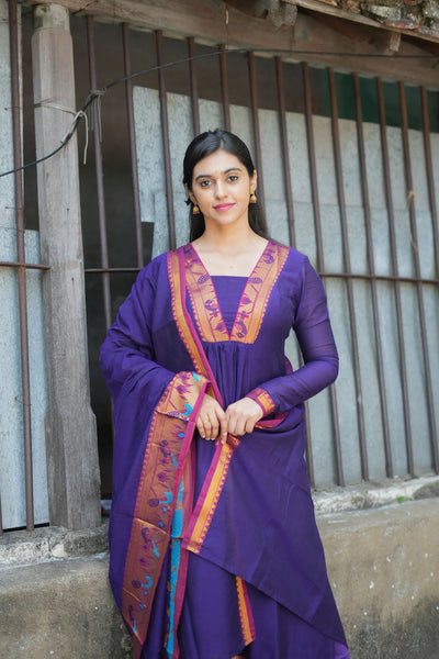 Brindha purple kurta set (Set of 2)