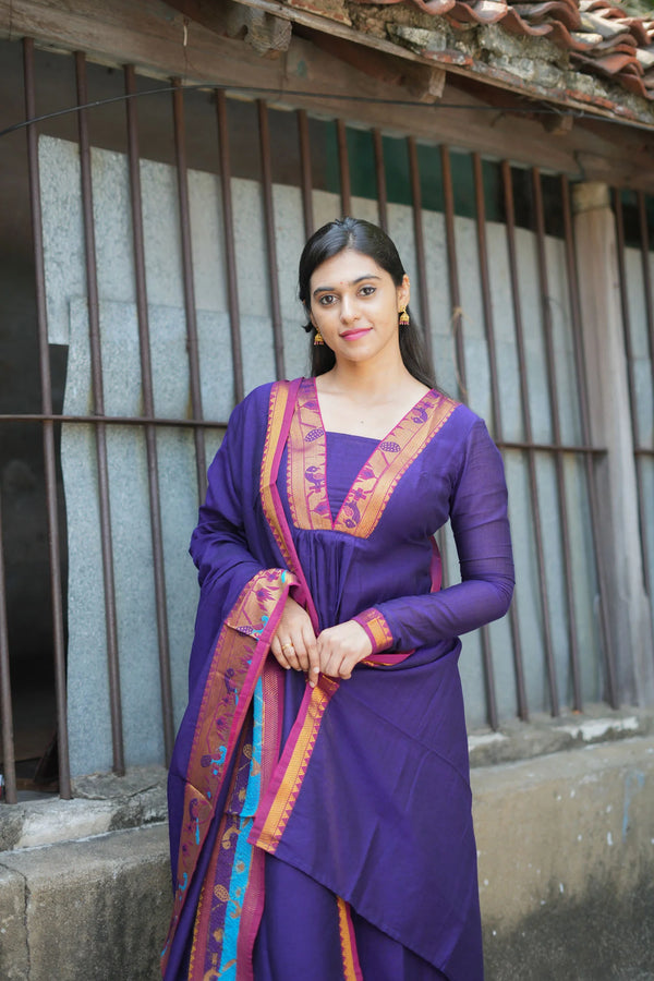 Brindha purple kurta set (Set of 2)