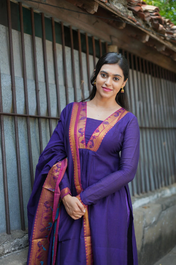 Brindha purple kurta set (Set of 2)