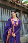 Brindha purple kurta set (Set of 2)