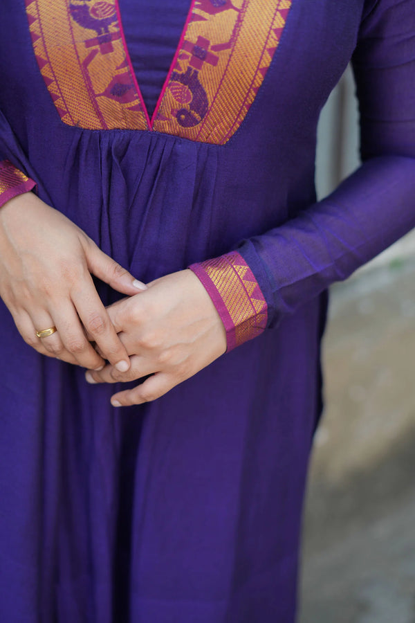 Brindha purple kurta set (Set of 2)