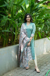 Charita Pastel green Chanderi Kurta Set with Kalamkari Dupatta (set of 2)