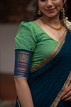 Urmila - Aqua Green with Blue Handloom cotton Halfsaree