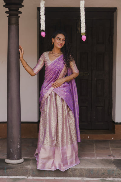 Insya Lilac Banaras Halfsaree