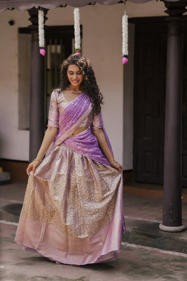 Insya Lilac Banaras Halfsaree