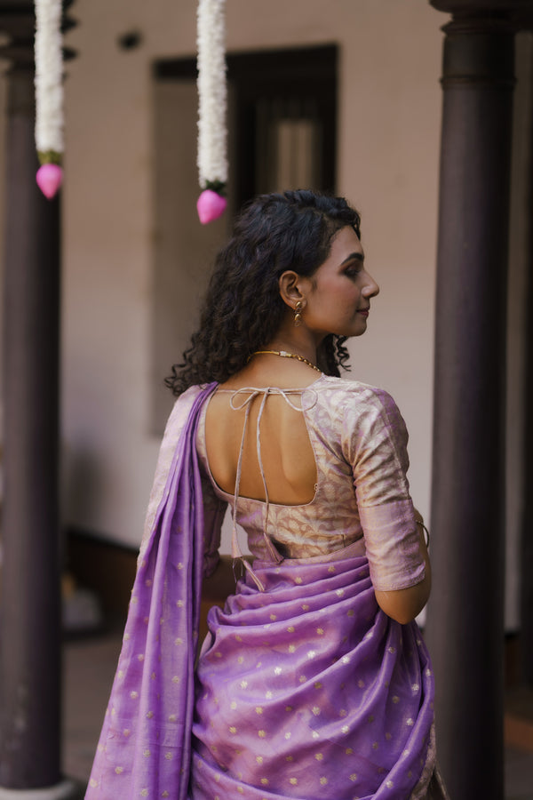 Insya Lilac Banaras Halfsaree