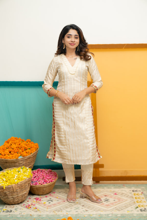 Ananya Ivory Kurti Set