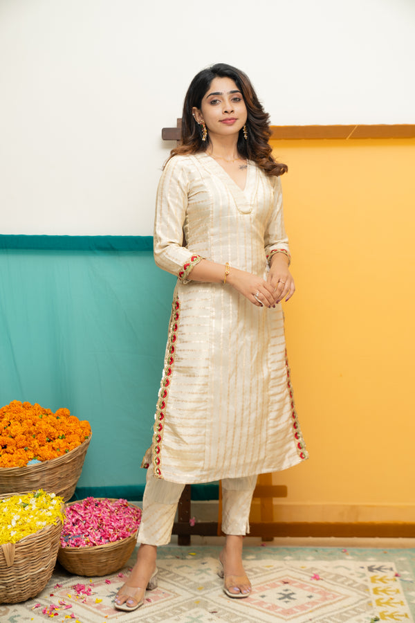 Ananya Ivory Kurti Set
