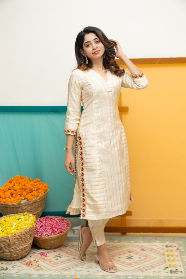 Ananya Ivory Kurti Set