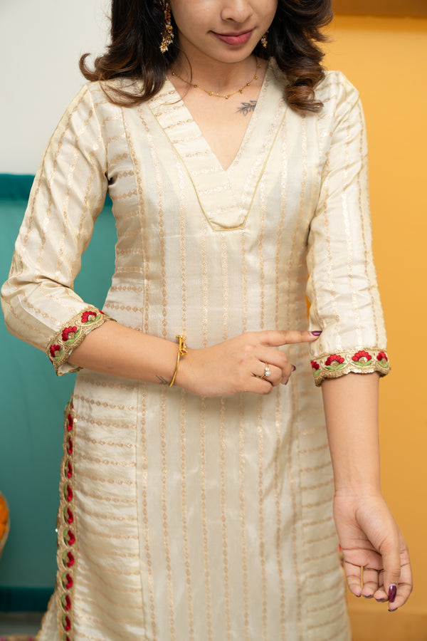 Ananya Ivory Kurti Set