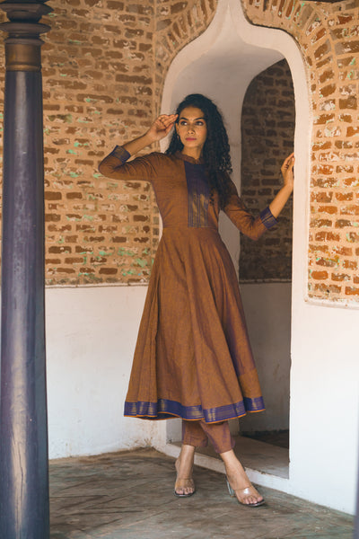 Raksha Rustic Brown Mangalgiri Co-Ord Set (Set of 2)