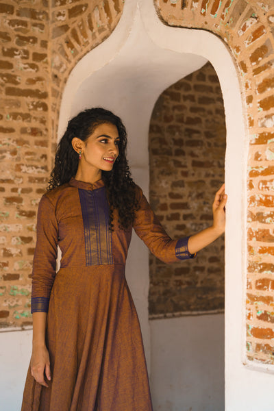 Raksha Rustic Brown Mangalgiri Co-Ord Set (Set of 2)