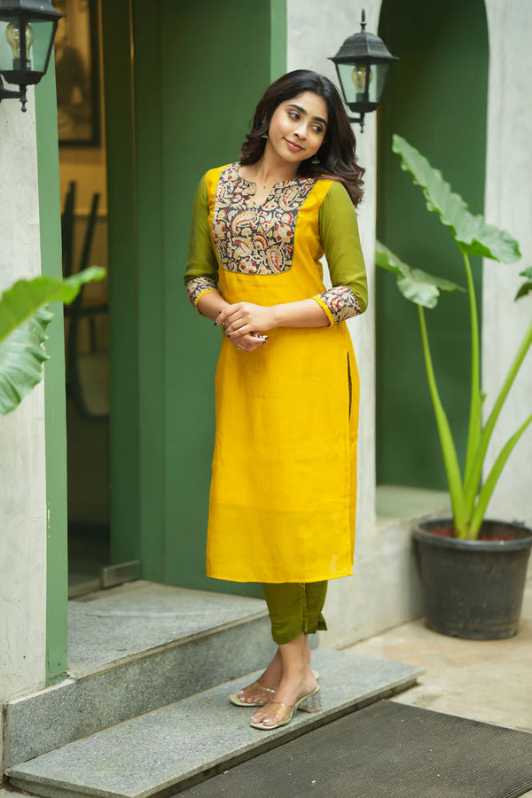 Samriddhi Yellow Kurti (Set of 2)