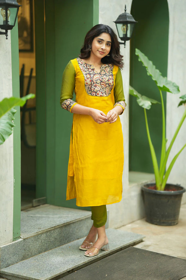 Samriddhi Yellow Kurti (Set of 2)