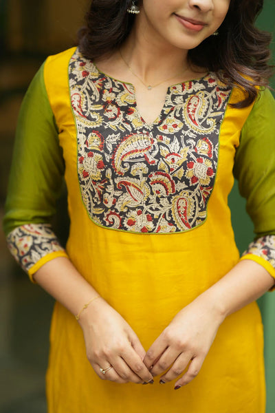 Samriddhi Yellow Kurti (Set of 2)