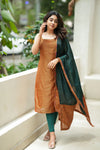 Narmada Rust with Green Kurti