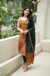 Narmada Rust with Green Kurti
