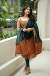 Narmada Rust with Green Kurti