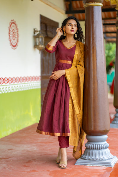 Shanmathi Maroon & Mustard