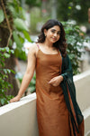 Narmada Rust with Green Kurti
