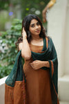 Narmada Rust with Green Kurti