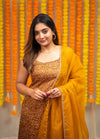 Sarika Mustard yellow Bandhini Kurti