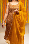 Sarika Mustard yellow Bandhini Kurti