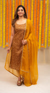 Sarika Mustard yellow Bandhini Kurti