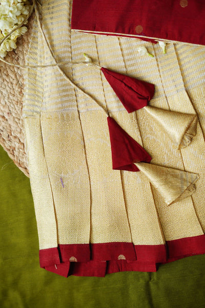 Mahika Beige & Maroon Kids Lehenga Mini