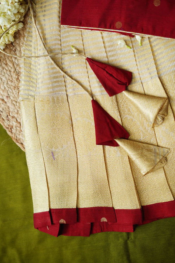 Mahika Beige & Maroon Kids Lehenga Mini