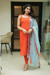 Kamala orange Kurti Set