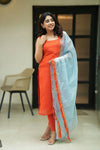 Kamala orange Kurti Set