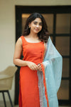 Kamala orange Kurti Set