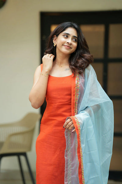 Kamala orange Kurti Set