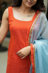 Kamala orange Kurti Set