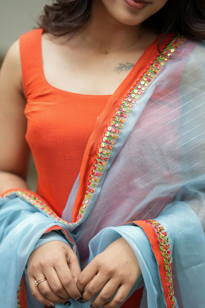 Kamala orange Kurti Set