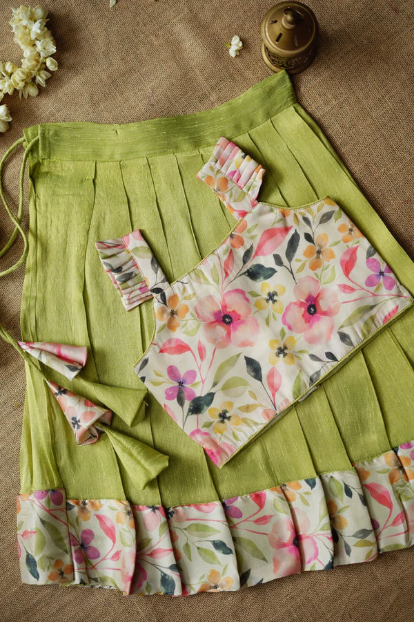 Ishara pastel green kids pavadai set Mini