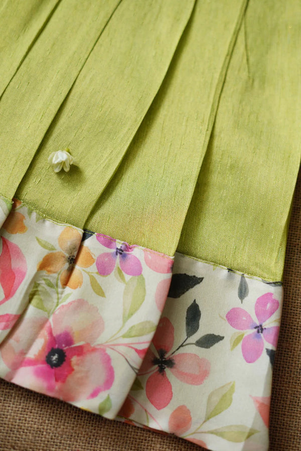 Ishara pastel green kids pavadai set Mini