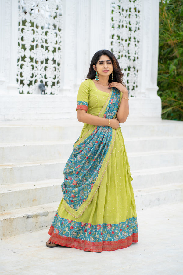 Roopa Green Half Saree