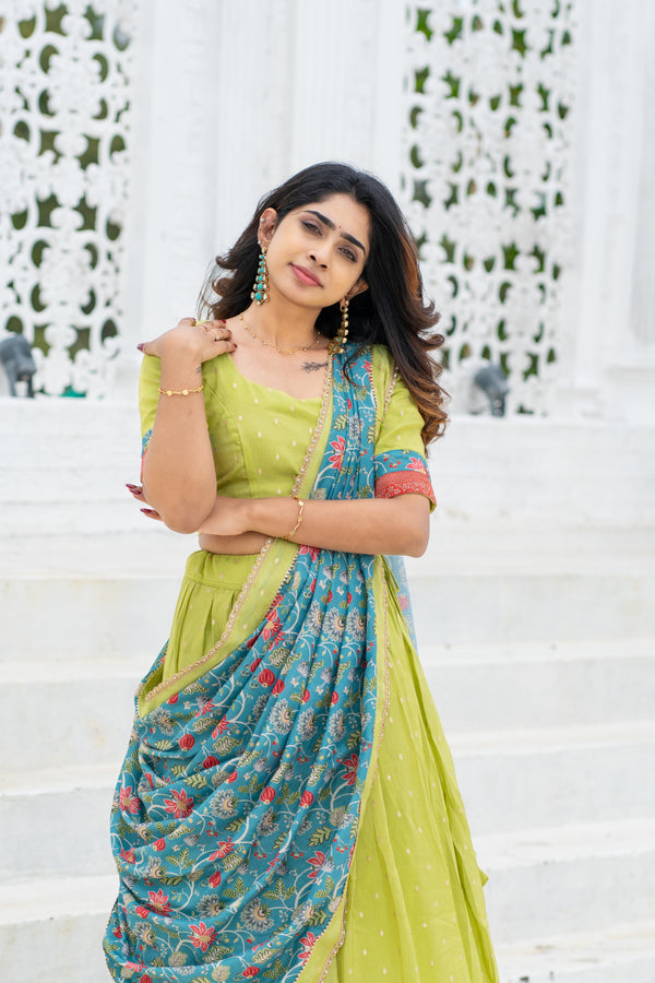 Roopa Green Half Saree