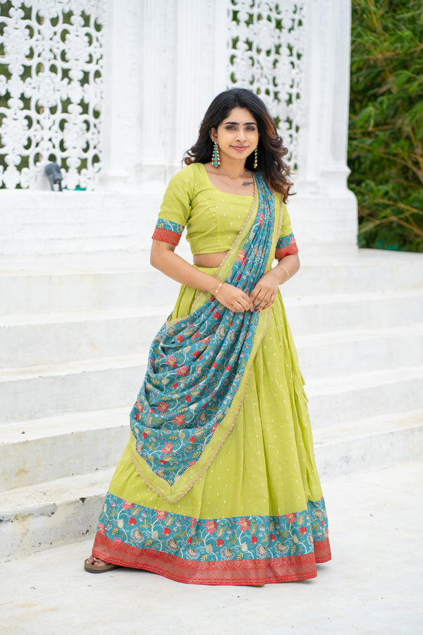 Roopa Green Half Saree