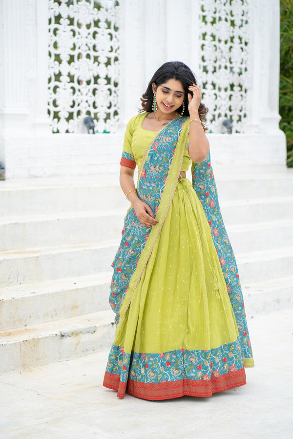 Roopa Green Half Saree