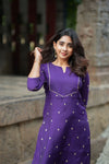 Meera Violet Kurti Set (Set of 2)