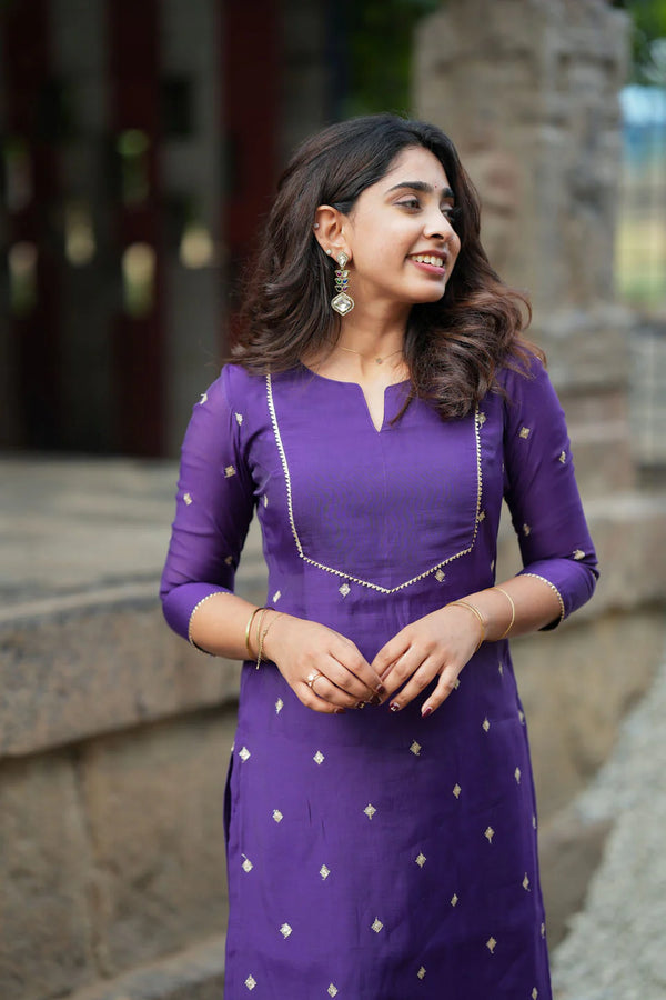 Meera Violet Kurti Set (Set of 2)