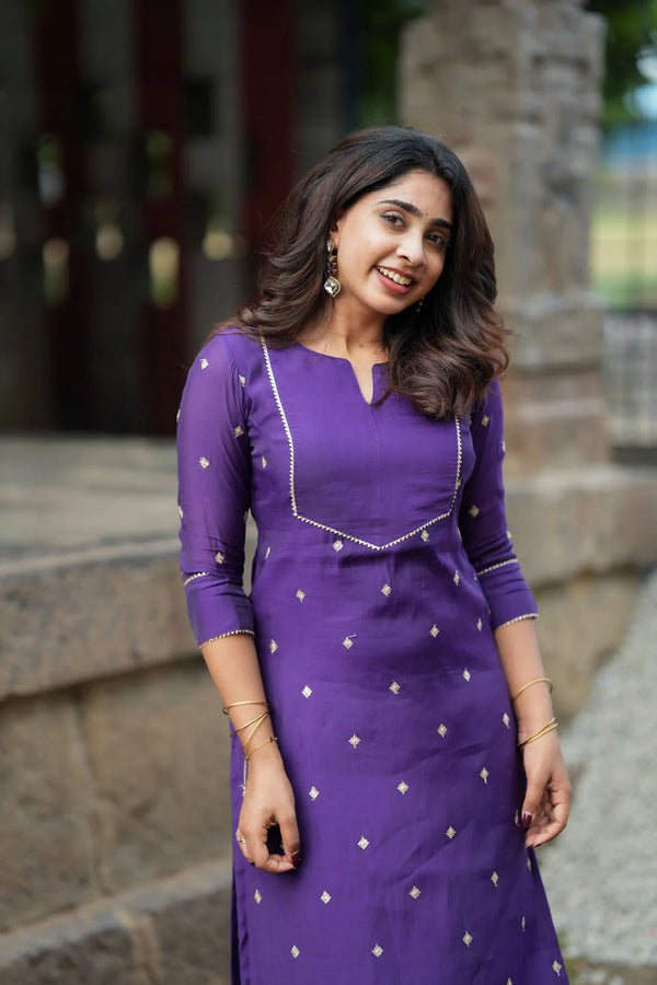 Meera Violet Kurti Set (Set of 2)