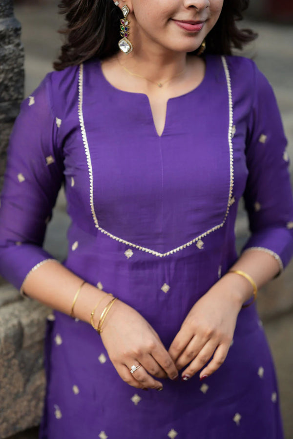 Meera Violet Kurti Set (Set of 2)