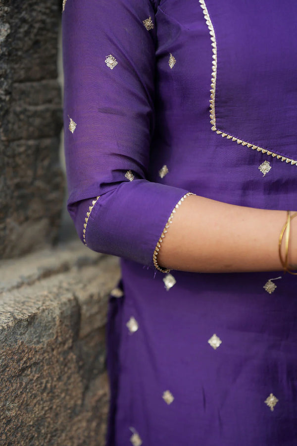 Meera Violet Kurti Set (Set of 2)