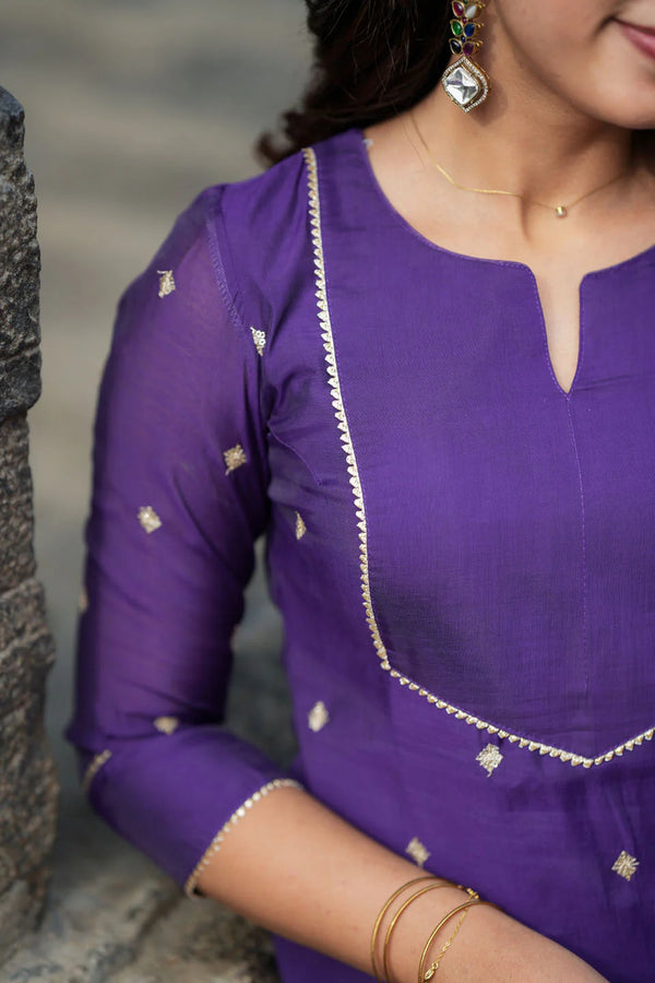 Meera Violet Kurti Set (Set of 2)