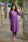 Pravya Wine Kurti Set (Set of 2)