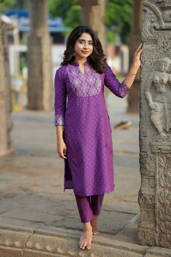 Pravya Wine Kurti Set (Set of 2)